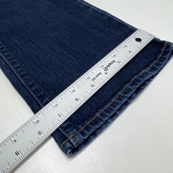 Old Navy Women Jean Mid Rise Curvy Denim Dark Blue 6 Short Pockets Stretch Basic - Picture 9 of 10